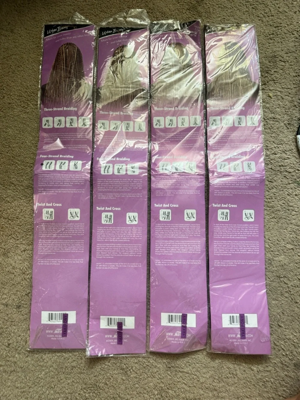 Urban Beauty Smooth Yaki Pony Braid Hair Extensions Color 4 Lot of‎ 4 NEW